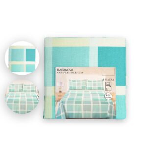 Kasanova Komplet Çarçaf 90x195CM + Mbulesë Dysheku 150x280CM Këllëf Jastëku 50x80CM 100% Pambuk